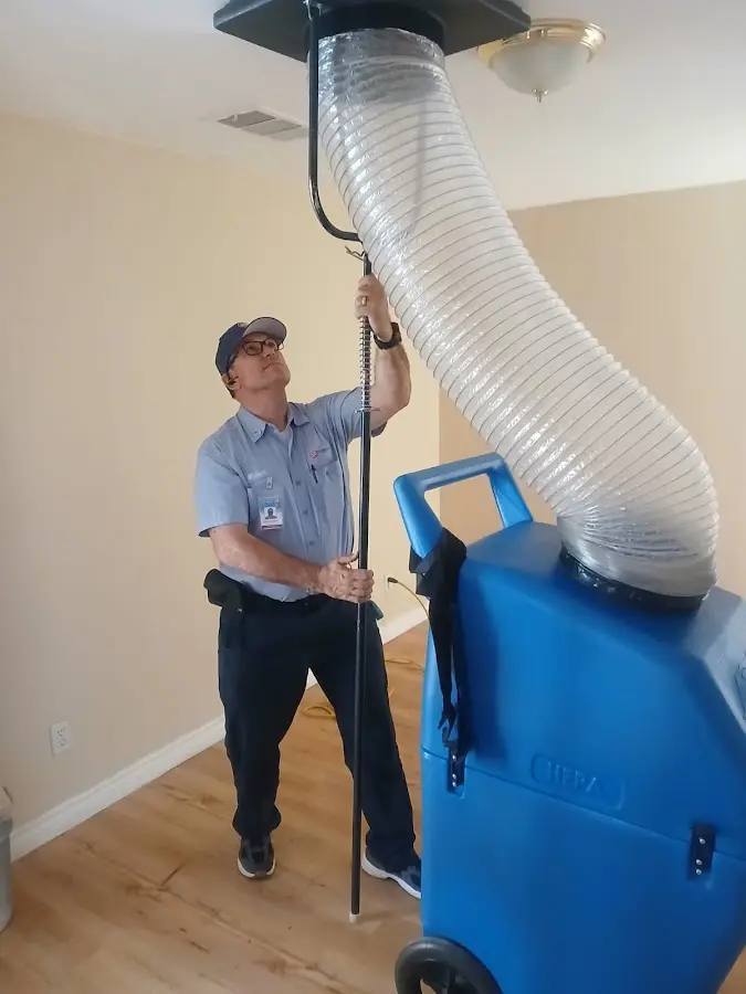 Mini Split Installation technician using HEPA equipment in Alhambra